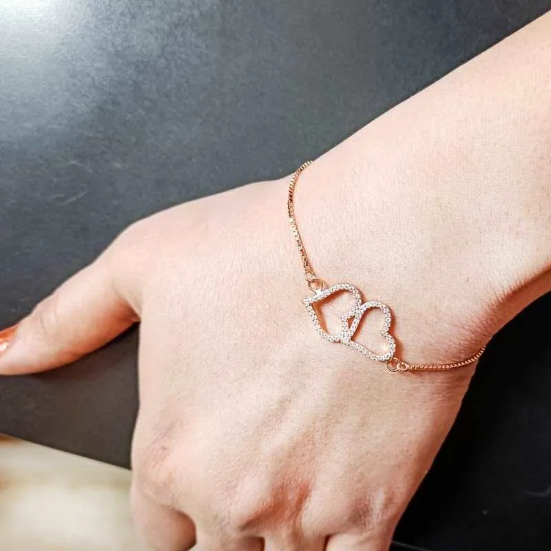 Rose Gold Charming Heart Bracelet