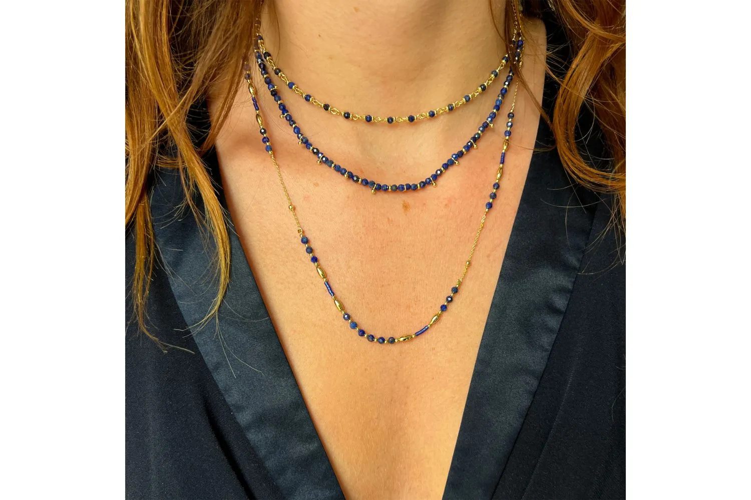Salus Lapis Lazuli Gemstone Gold Necklace