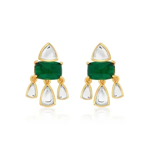 Shiza Mirror & Hydro Emerald Statement Studs