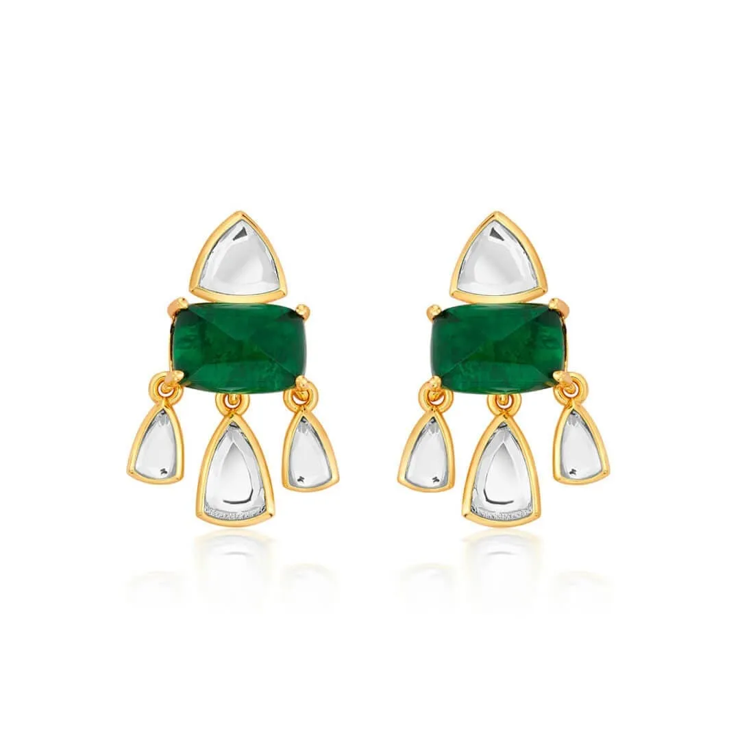Shiza Mirror & Hydro Emerald Statement Studs