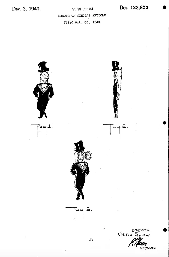 Silson Top Hat Locket Face Fur Clip