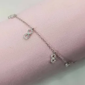 Silver Cute Infinity Charms Bracelet