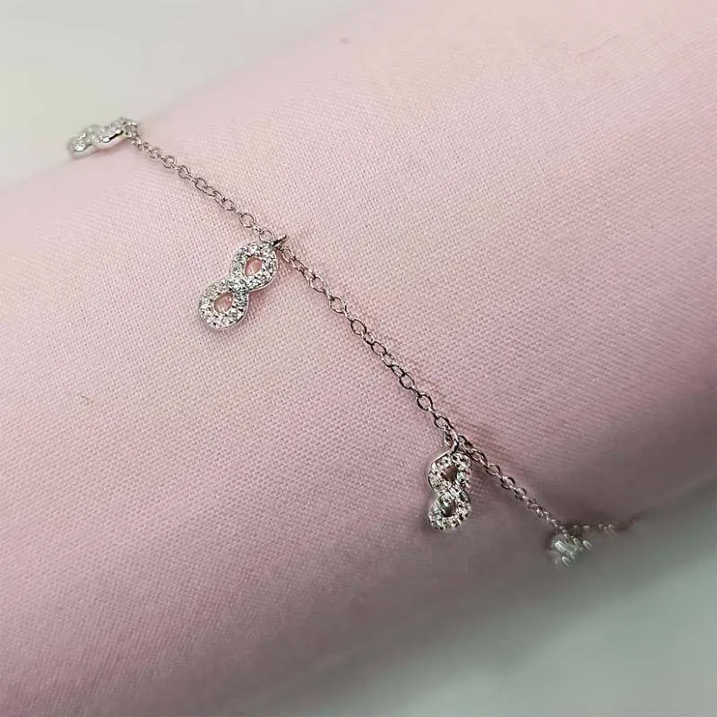 Silver Cute Infinity Charms Bracelet