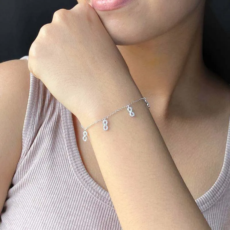 Silver Cute Infinity Charms Bracelet