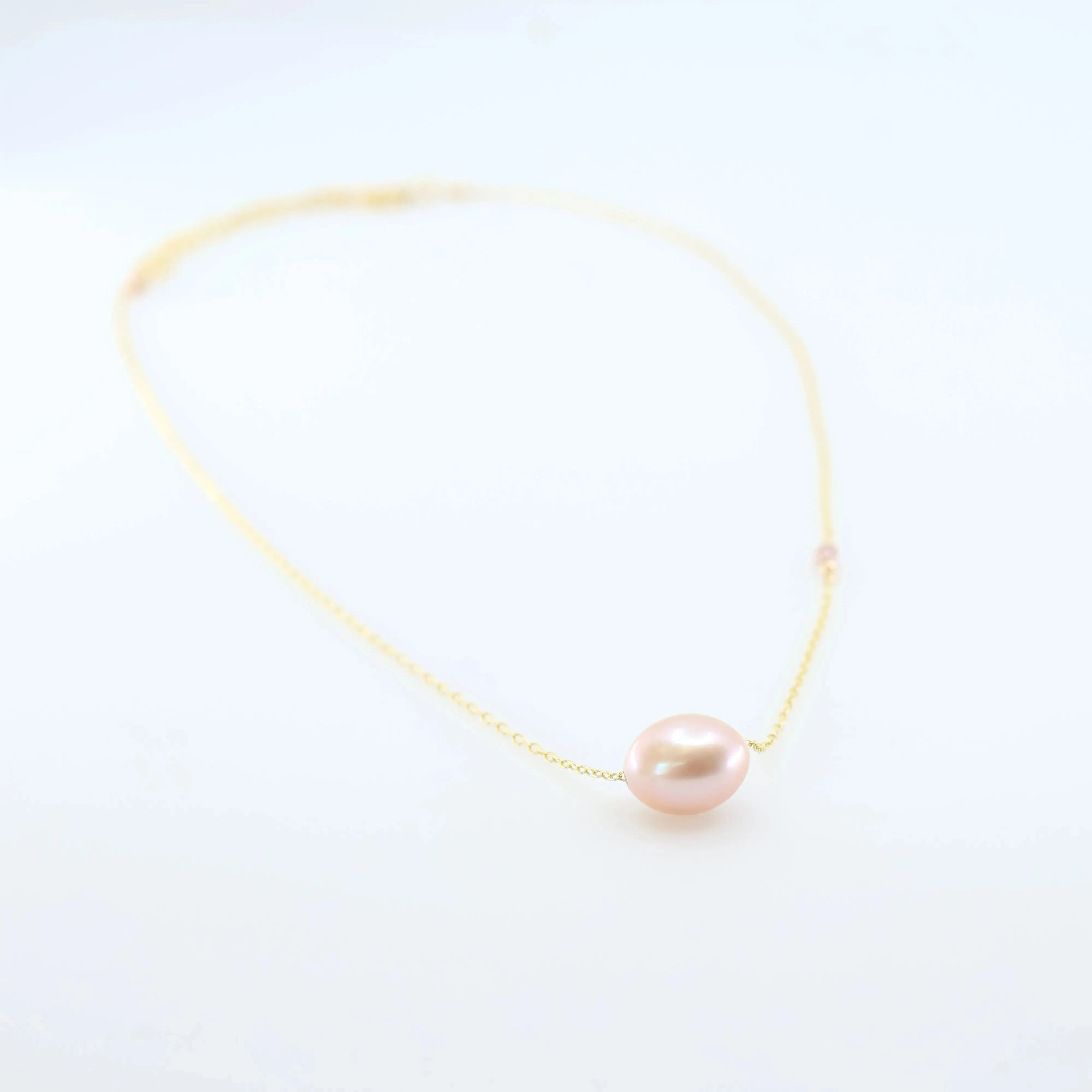 Solo Pink Rice Pearl Necklace