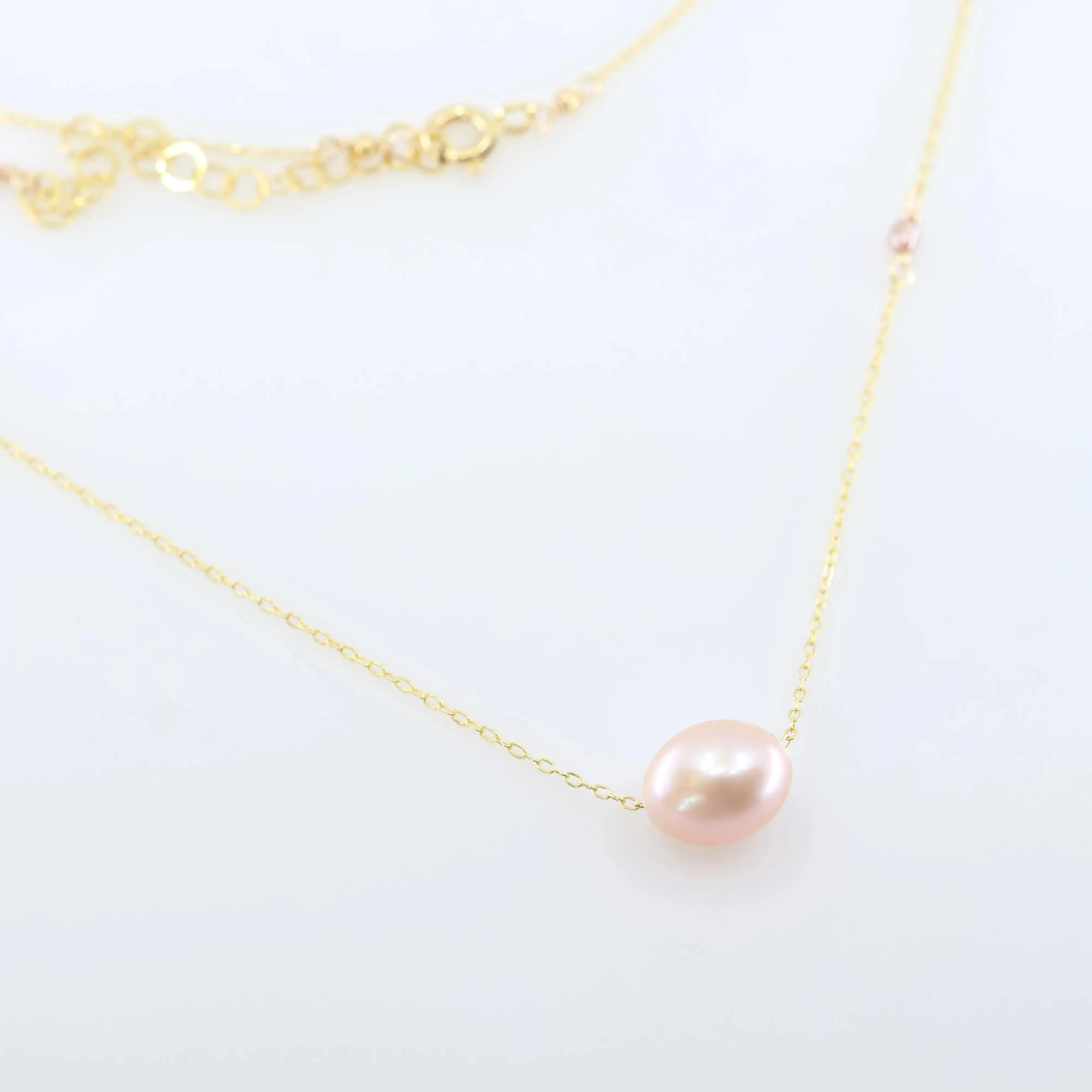 Solo Pink Rice Pearl Necklace