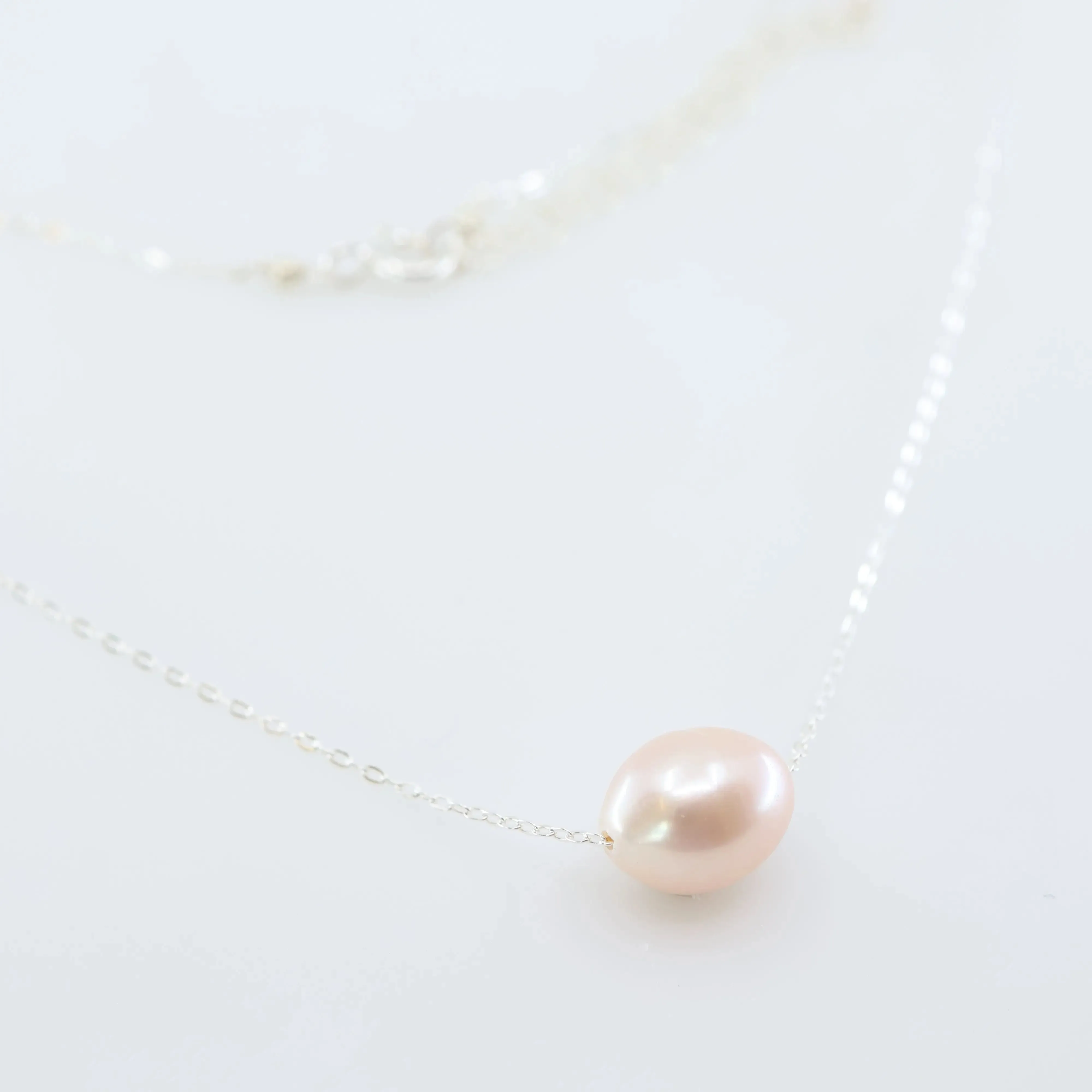 Solo Pink Rice Pearl Necklace