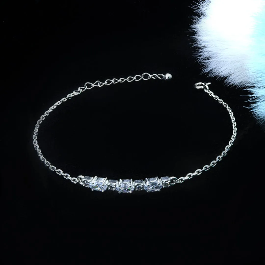 Zarkan Linear Love Silver Bracelet