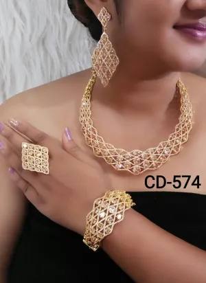 Zirconia Earring and Necklace Jewelry Set